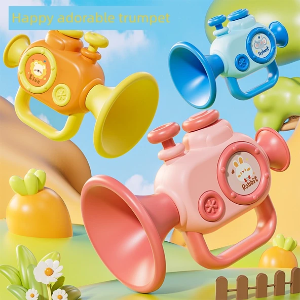 Müzik Aleti Oyuncak Seti - Pembe Harmonik ve Pembe Tavşan Davul - 2