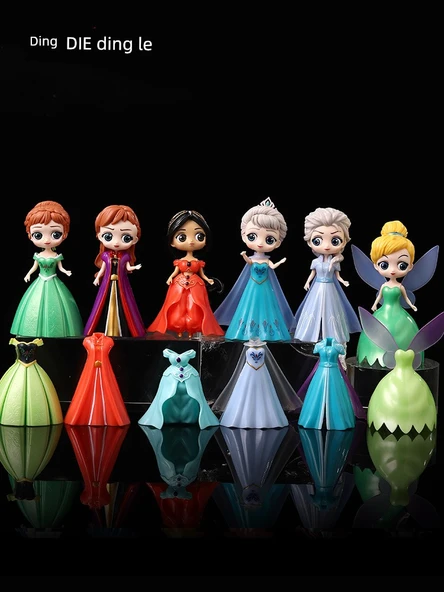 Frozen Prenses Aisha Anna El Yapımı Bebek - B Değişen Prenses [12 Kıyafet] - OPP Torba + Koleksiyon - 5