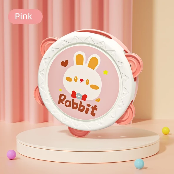 Müzik Aleti Oyuncak Seti - Pembe Tavşan Davul