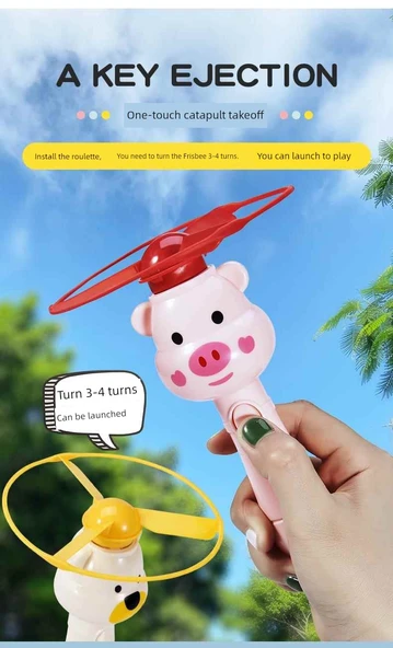Çocuklar için Işıklı Bambulu Ejderha Uçurtması - Pembe Domuz + 5 Uçurtma + 1 Büyük Işıklı Uçurtma - 11