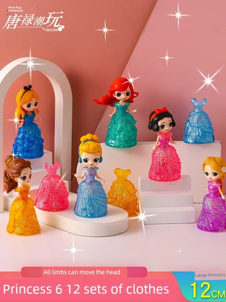 Frozen Prenses Aisha Anna El Yapımı Bebek - D Değişen Prenses [12 Kıyafet] - Hediye Kutusu + Aydınlatma + Kart - 3