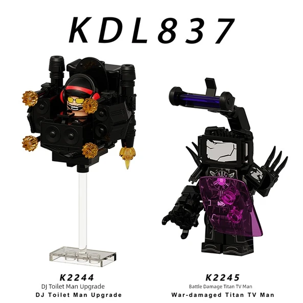 Lego DJ Tuvalet Adam Titan TV Adam Yapı Blokları - K2245-Savaş Hasarı Titan TV Adam - 7