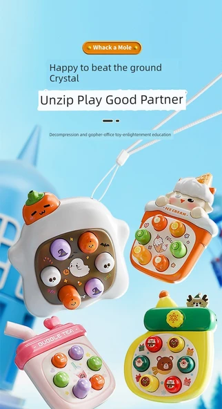Mini Whac-a-Mole Oyun Makinesi - Noel Çorabı - Mavi - 7
