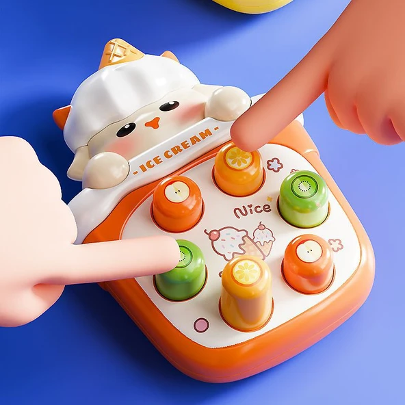 Mini Whac-a-Mole Oyun Makinesi - Noel Çorabı - Mavi - 3