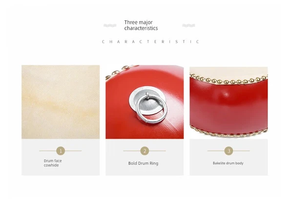 Kahverengi Deri Davul Seti - 8 inç Zil ve Gong Seti - Resim 9