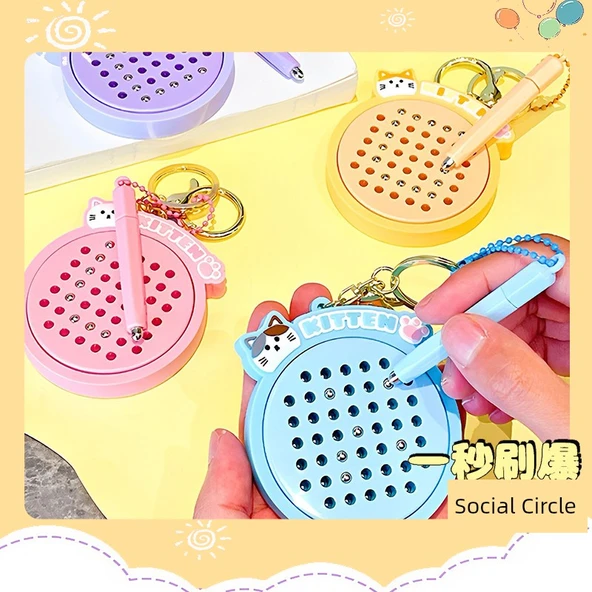 Manyetik Çelik Top Çizim Tahtası - Açık Mavi Sanrio - 10
