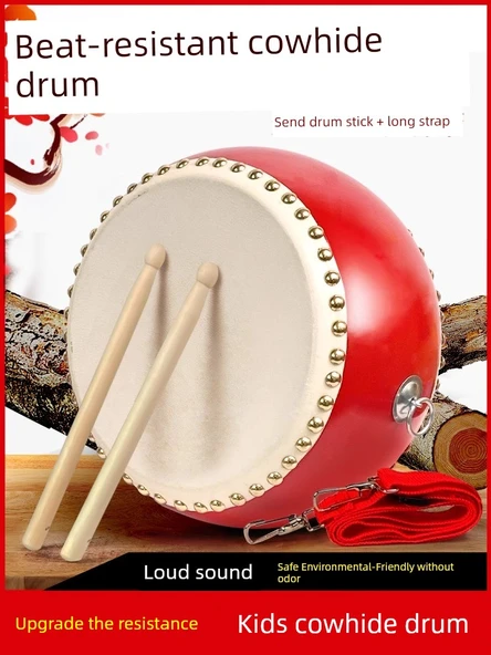 Kahverengi Deri Davul Seti - 8 inç Zil ve Gong Seti - Resim 2