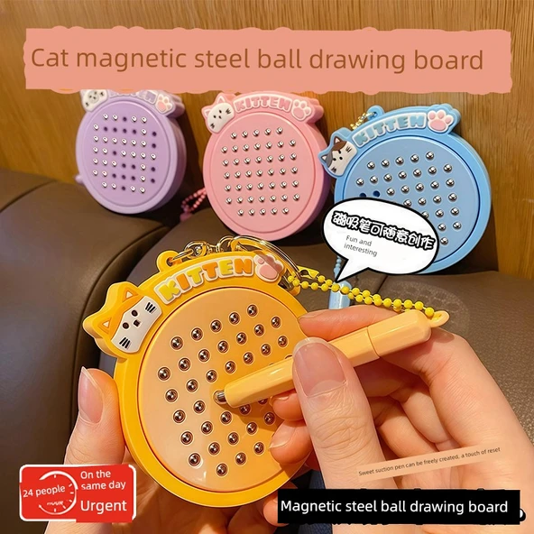 Manyetik Çelik Top Çizim Tahtası - Açık Mavi Sanrio - 8