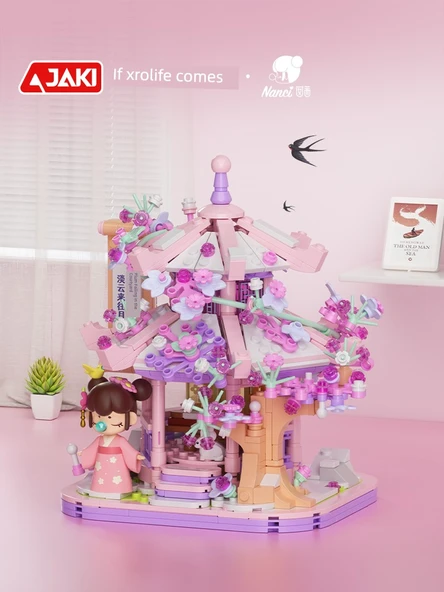 Yapı Blokları - Nanci Kız Modeli - Shun Feng Express Çiçek Görüşme Pavyonu - Işık Dahil - 4