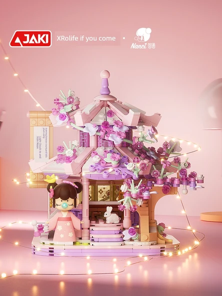 Yapı Blokları - Nanci Kız Modeli - Shun Feng Express Çiçek Görüşme Pavyonu - Işık Dahil - 2