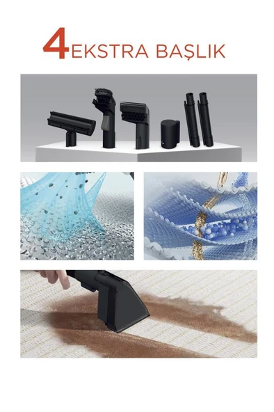 Torima V22B Koltuk ve Halı Yıkama Makinesi + CB-08C Çok Fonksiyonlu Buharlı Temizleyici - 4