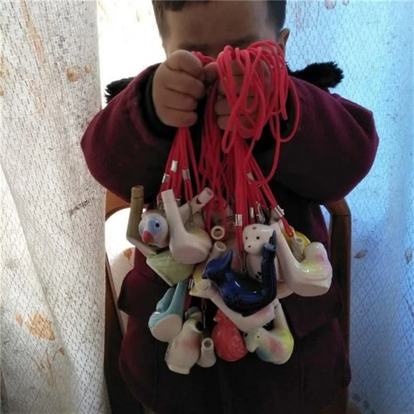 Seramik Kuş Çağırma Düdüğü - Turaç İpli - 7