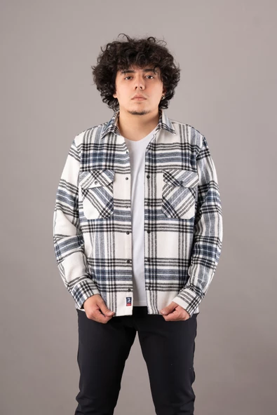 BİCAN ÇİFT CEPLİ OVERSİZE ERKEK ODUNCU GÖMLEK - 6