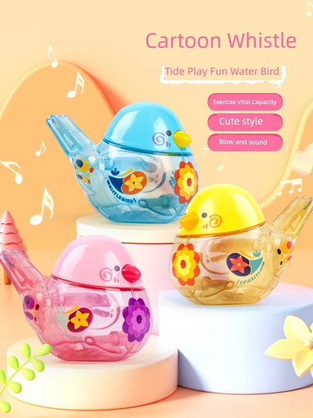 Çocuklar için Su Kuşu Düdüğü - Aurora Mavi - Şeritli - Resim 2