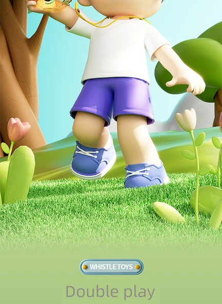 Çocuklar için Su Kuşu Düdüğü - Aurora Mavi - Şeritli - Resim 11