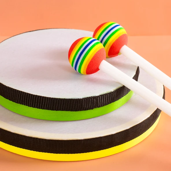 Müzik Aleti - 8 İnç Ahşap Saplı Lollipop Davul - 3