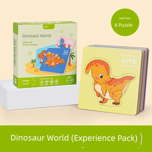 Eğitici Yapboz - Dinozor Dünyası 6 Desen