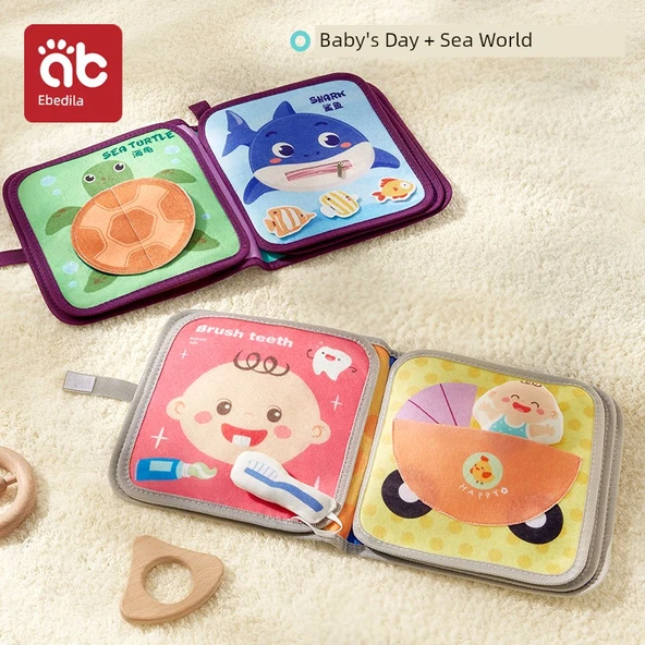 Bebek Kumaş Kitabı - 2 Paket (Bebek Günü + Okyanus Dünyası)