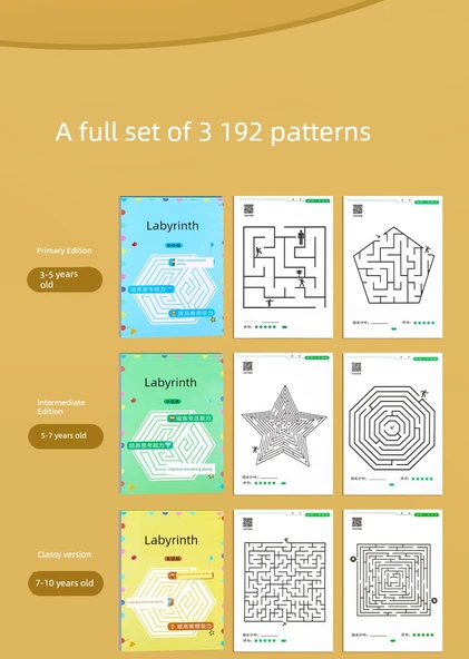 Çocuklar için Labirent Eğitim Kitabı - Ara Seviye + Şık Paket (5-10 Yaş) - Resim 7