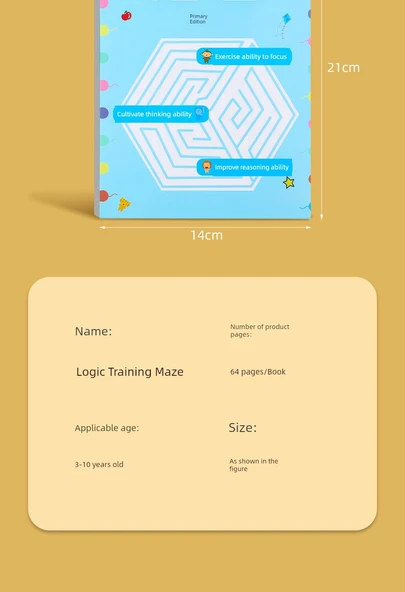 Çocuklar için Labirent Eğitim Kitabı - Ara Seviye + Şık Paket (5-10 Yaş) - Resim 11
