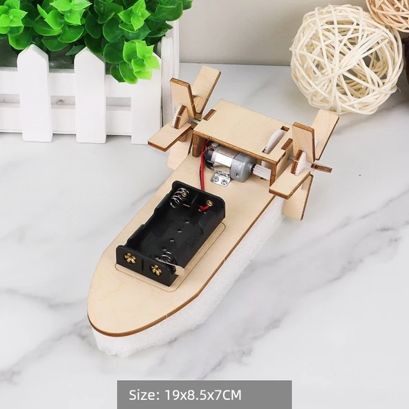 Çocuklar için DIY El Yapımı Bilim Deney Seti - Ahşap Ming Gemisi ve Aksesuarlar - 5