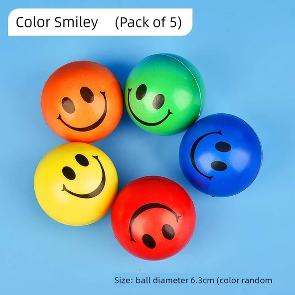 Sünger Futbol Topu - Gülümseyen Renk (5 Paket)