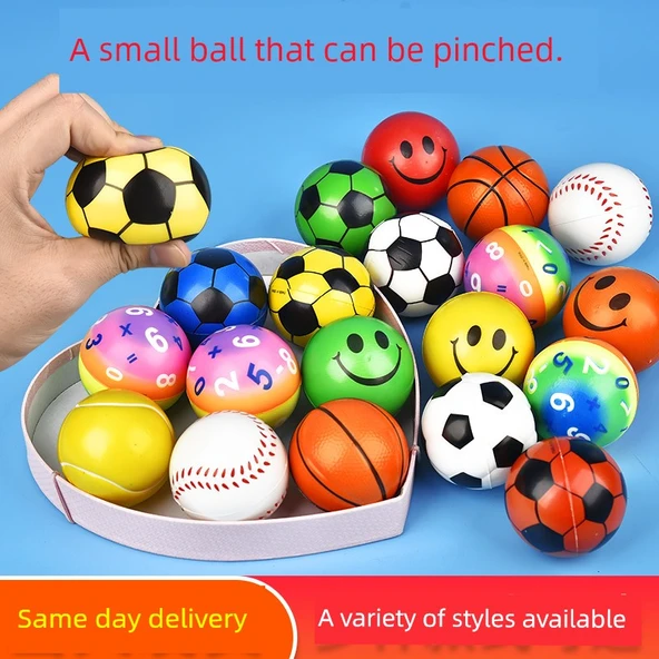 Sünger Futbol Topu - Futbol Renk (5 Paket) + Sarı İfade Top (5 Paket) - 2