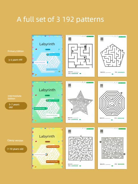 Çocuklar için Labirent Eğitim Kitabı - Ara Seviye + Şık Paket (5-10 Yaş) - Resim 3