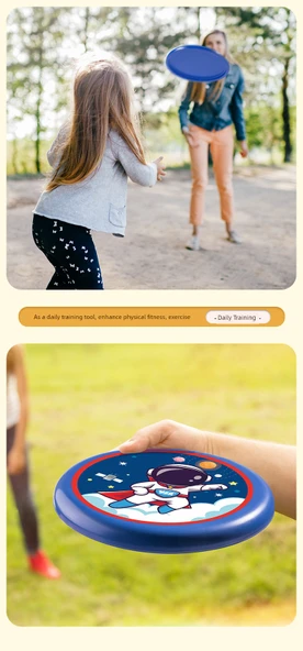 Yumuşak Dönme Özellikli UFO Frisbee Oyunu - Küçük Beyaz Tavşan - 20cm - 10