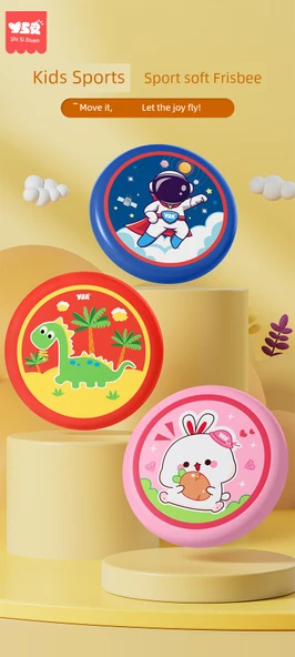 Yumuşak Dönme Özellikli UFO Frisbee Oyunu - Küçük Beyaz Tavşan - 20cm - 7