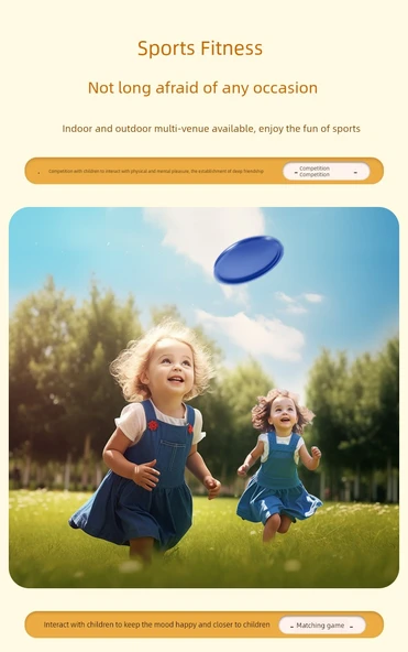 Yumuşak Dönme Özellikli UFO Frisbee Oyunu - Küçük Beyaz Tavşan - 20cm - 9