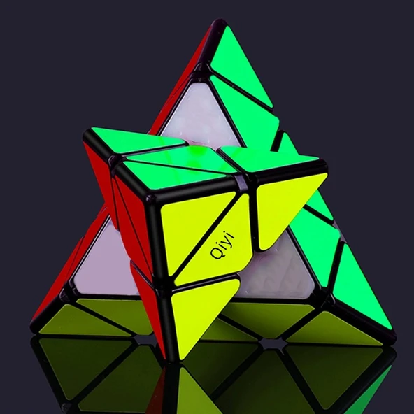Üçgen Pyraminx Küp - Düz Renk Kule +3+4 Sıra - 5