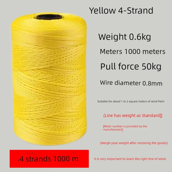Yusufçuk Uçurtma İpi - 1000m Bej 4 İplik 0.6kg