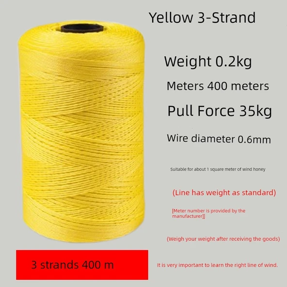 Yusufçuk Uçurtma İpi - 400m Bej 3 İplik 0.2kg