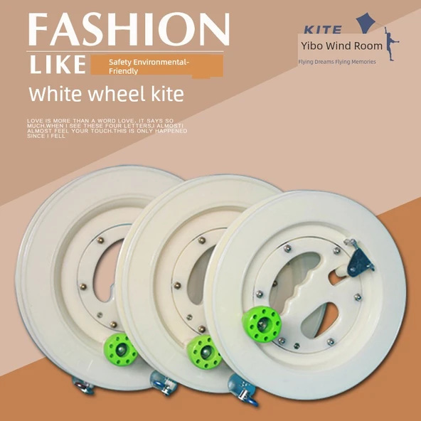 Kite İp Sarıcı 20cm Tek Beyaz Tekerlek + 300 Pirinç İpi - 8