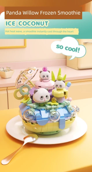 Panda Yapı Blokları - Panda Pembe Şeftali Ay Keki - Resim 9