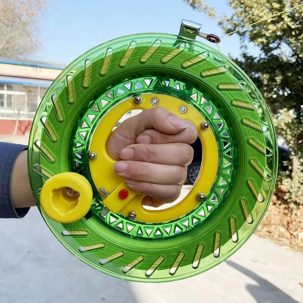 Anti-Dolaşma Uçurtma Makarası - 18cm Mavi Tekerlek 400m İp - 5