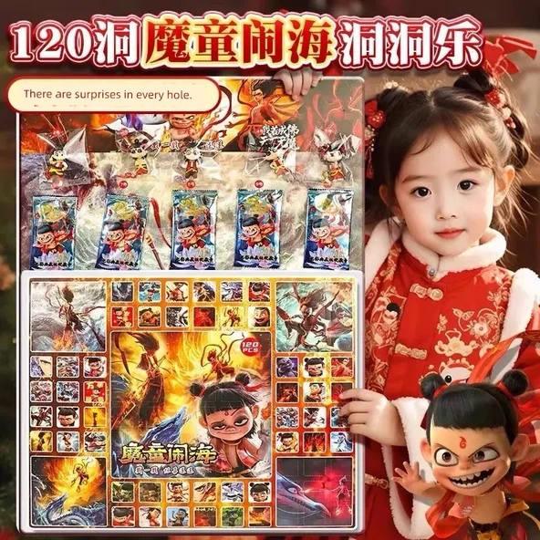 Nezha Müzik Bebek Kutu Oyuncak - Refah 120 Delik Hangi Cha +5 Bebek +5 Kart