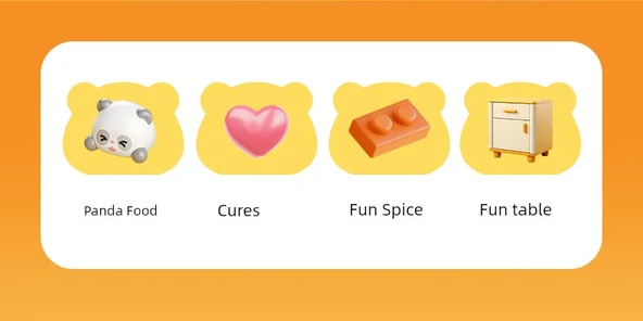 Panda Yapı Blokları - Panda Pembe Şeftali Ay Keki - Resim 6