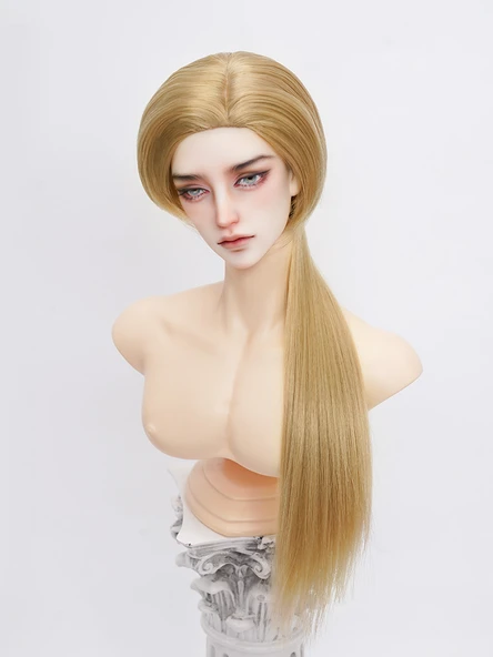 BJD Bebek Peruk - Siyah Kırmızı Kahverengi - Küçük 3 Nokta (21cm-22cm) - 12