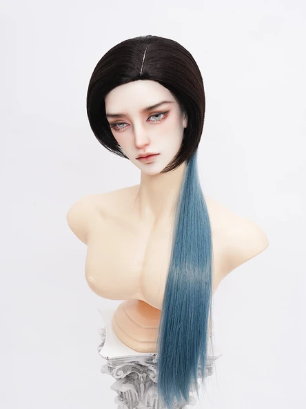 BJD Bebek Peruk - Koyu Kahverengi - 3 Nokta (22cm-23.5cm) - 8