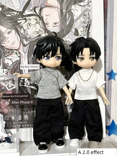 BJD Bebek İçin Bol Tişört - Gri - E217/8/Beiming 8/Beiming 12/Escaped Body/Ah Si 3.0/Fine Ma 8/Xiao Lei 8 - 5