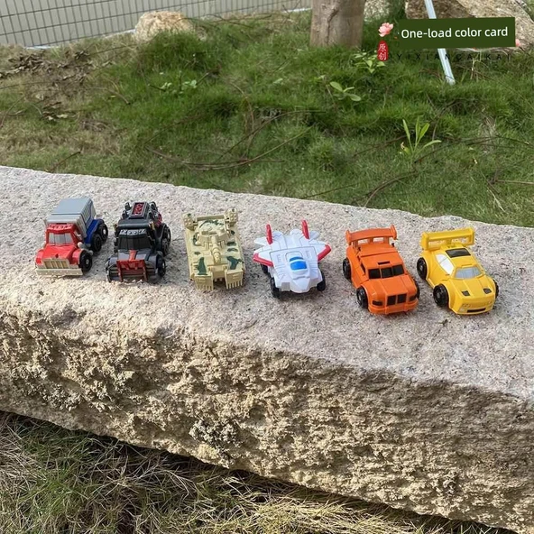 Mini Deformasyon Robot Araba - Yeşil Araç Adam - 5