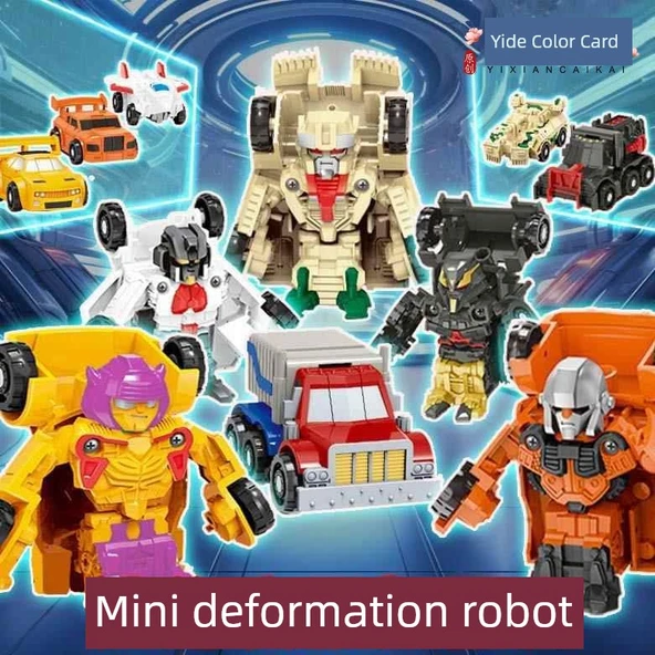 Mini Deformasyon Robot Araba - Sarı Spor Araba - 2