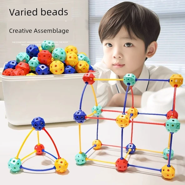 3D Boncuk Yapı Blokları - 75 Parça Set - Şık Kutu - 3