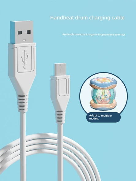 Çocuk Müzik Davulu Ses Hattı - 3.5mm Beyaz - 2