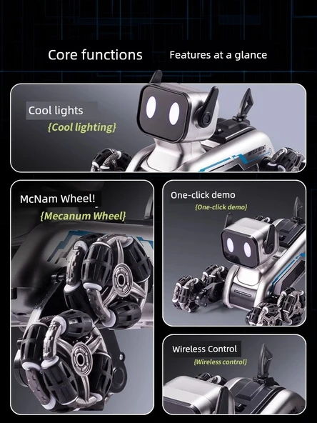 Sekiz Tekerlekli Akrobatik Köpek Robot Oyuncak - Standart Tek Elektrik - Kumanda + Jest Kumandası - 4