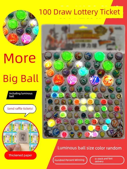 Ejderha Topu Elastik Zıplayan Top - Renkli Işıklı Top 100 - Çekiliş Biletli
