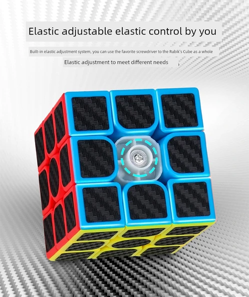 Karbon Fiber İkinci Sıra Rubik Küpü - Kitap ve Stand ile - 10