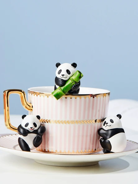 Panda Modeli Tek Kutu - PVC - 6x6x6 cm - Ofis ve Ev Dekoru - 5